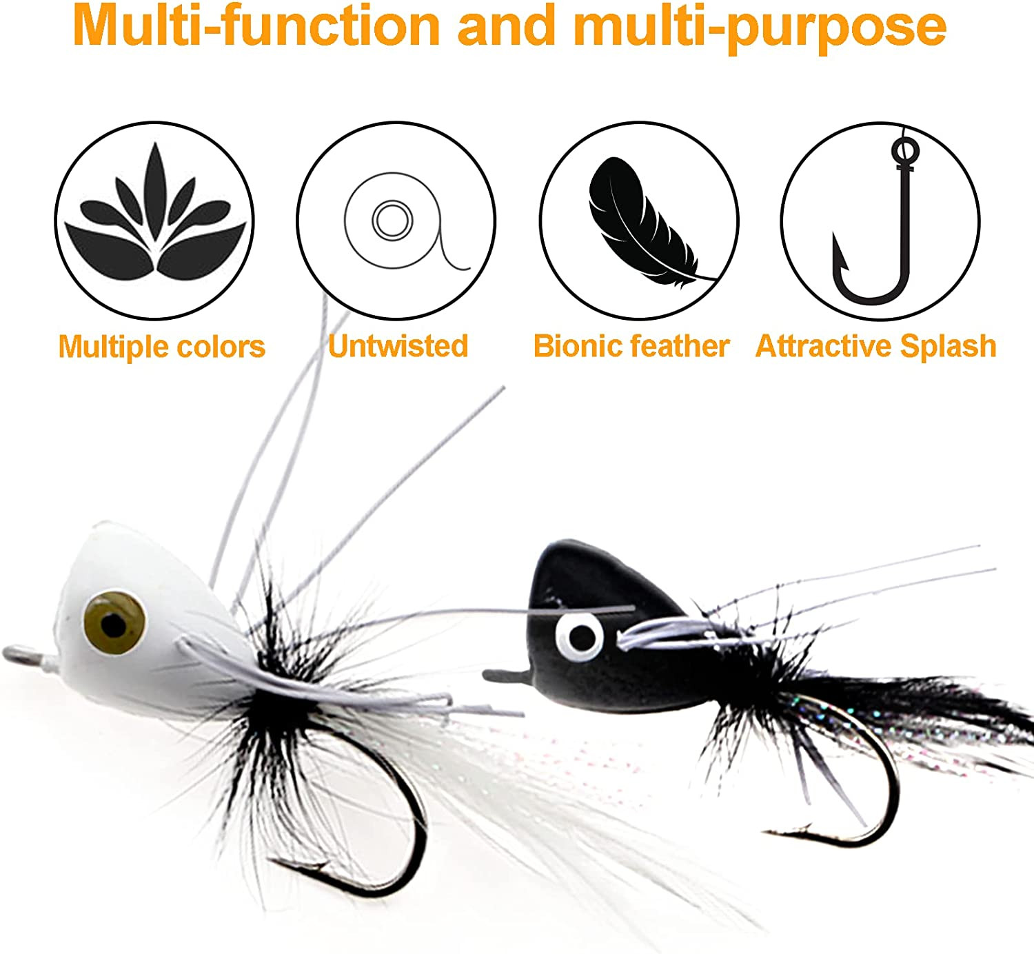 Fly Fishing Poppers Fly Fishing Dry Flies Topwater Fishing Lures Bass Popper Fli - Image 5