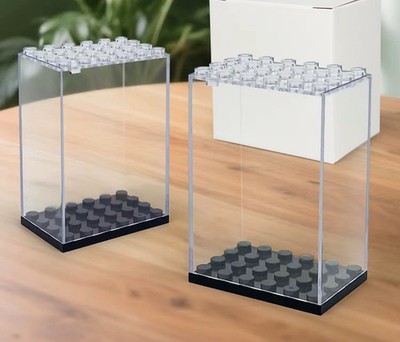 Minifigure Display Case - 2-Pack Transparent Acrylic Mini Dustproof Cases [New]