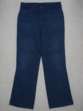 QI13407 VINTAGE 1970s  DICKIES  BOOT CUT JEANS 34x32 msr 32"x30" DARK BLUE