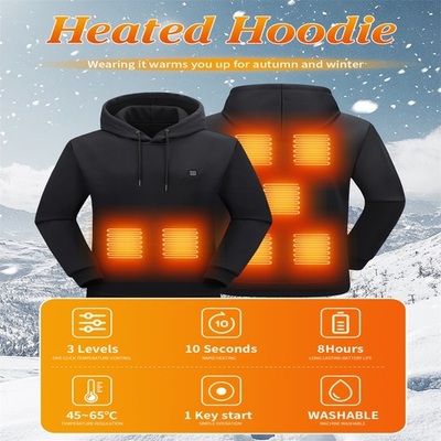 #ad Heated Hoodie for Men amp; Women –Unisex Electric Sweatshirt with 3 Adjustable Heat $25.98