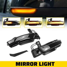 2Pcs LED Dynamic Side Mirror Signal Lights Smoked Fit Dodge Durango WD 2011-2023