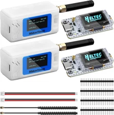 2 Set ESP32 LoRa V3 Development Board + Upgraded N30 Protect Case+915MHz Antenna