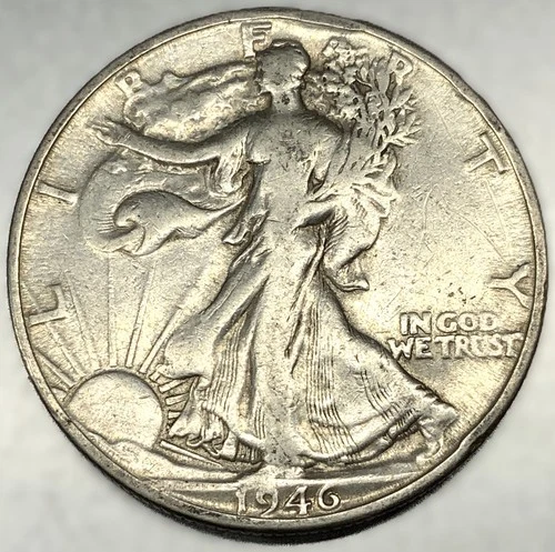1946-D Walking Liberty Half Dollar - 90% Silver - 50c US Coin Fine Details -2835