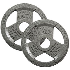 2" Olympic Cast Iron Weight Plates, 2.5-45 lb Set, Rust-Proof Enamel Coating