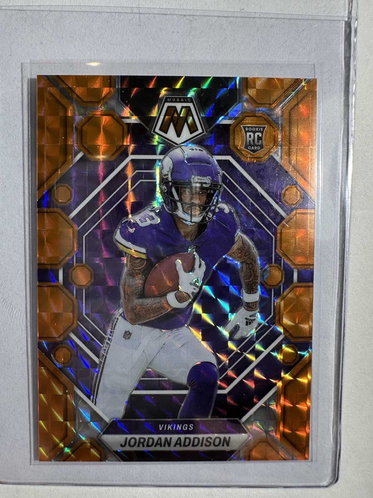 2023 Panini Mosaic - Rookies Jordan Addison #337 Orange Mosaic Prizm /199 (RC)