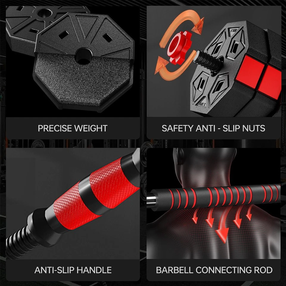 66 LBS Adjustable Dumbbell Set Free Weights Dumbbell Set Non-Rolling for Workout - Image 4 of 4