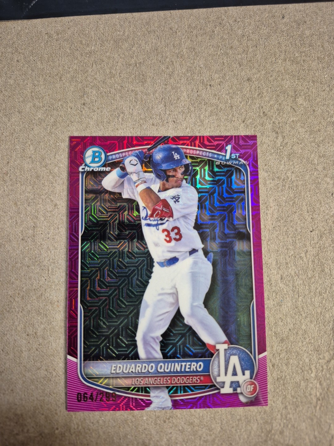 2025 Bowman - Eduardo Quintero #BCP-115 Fuchsia Mojo Refractor /299 (RC)