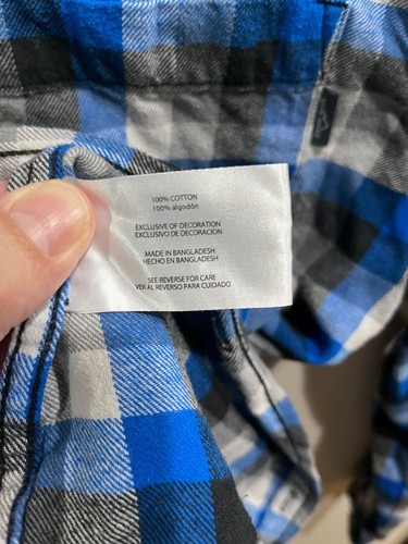 Eddie Bauer Shirt Mens Medium Long Sleeve Flannel Button Down Black and Blue - Picture 6 of 11