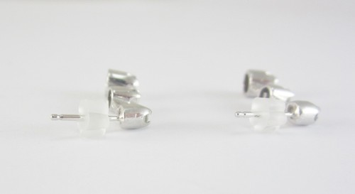 BEAUTIFUL LADIES 14K WHITE GOLD 0.38CT DIAMOND EARRINGS 2.2G - Picture 5 of 10