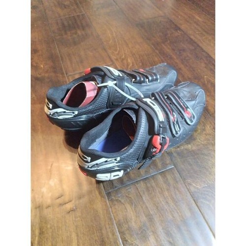 SIDI Cycling Shoes Road Bike Buckle Straps Black Red EU43 US9 - Picture 2 of 6