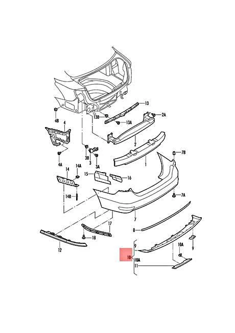Genuine VW Jetta syncro Vento 163 Spoiler 5C6807433R | eBay