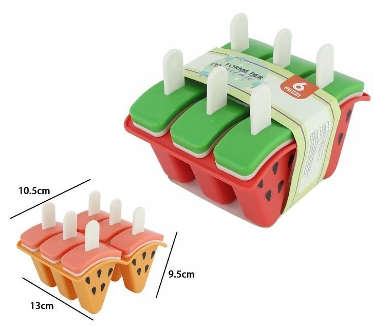 Moldes De Hielo Sandía 6 Piezas Moldes De Helado Popsicle Reutilizables DFH