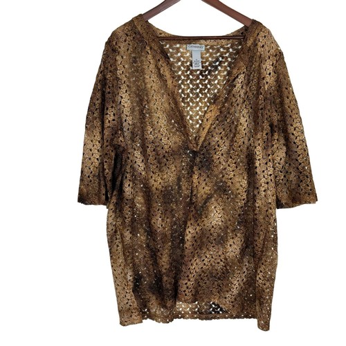 Catherine’s Brown Bronze Knit Swimsuit Cover Women’s 1X 18/20W eBay