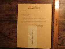 Antique Ephemera 1909 Letter w/ Facsimile William Randolph Hearst Signature