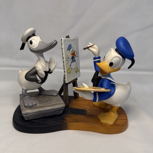 Donald Duck Disney Ceramic Figurine Donald,Then And Now w/Coa,box and packaging