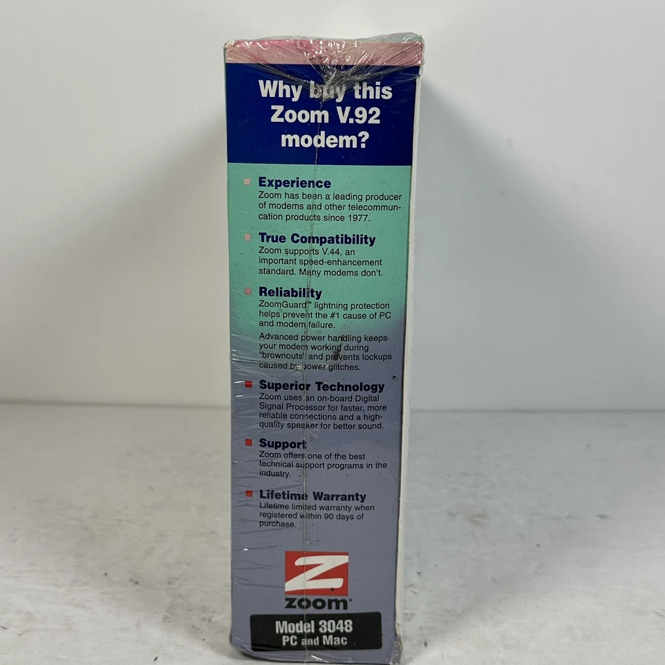 Zoom 3048 External RS-232 56k V.92 Faxmodem for Windows & MAC, Serial Port, NEW - Image 3 of 4