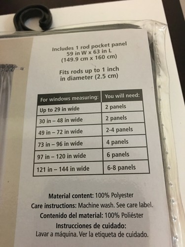 BRAND NEW MAINSTAYS SINGLE PANEL 63 INCH SHEER VOILE CURTAIN - Picture 8 of 8