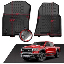 Anti-slip 3d Rubber Truck Floor Mats Front Only Fit 2019-2024 Dodge Ram 150...
