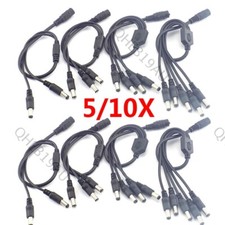 DC 12V 1 female to 2 3 4 5 6 8 way male Power Splitter cable CCTV led Strip 26H