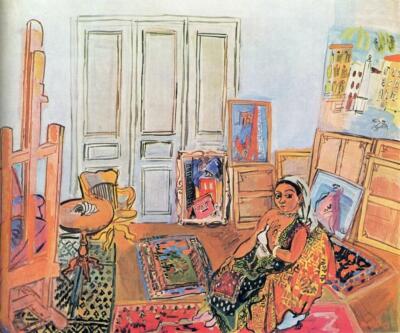 Indian Model in the Studio Raoul Dufy 1928 Art Print   Fauvist Interior Scene