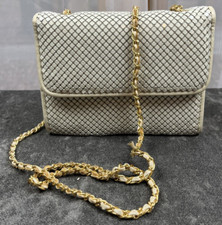 VTG, Whiting And Davis, Mesh Handbag, Beige, Crossbody, 7x5x2", Leather