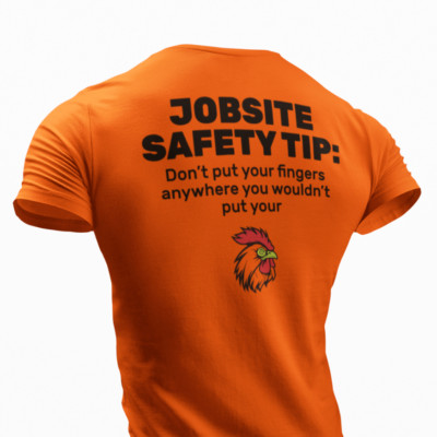 Jobsite Safety Humor T-Shirt Dont Put Your Finger Funny Work Safety Reminder Tee