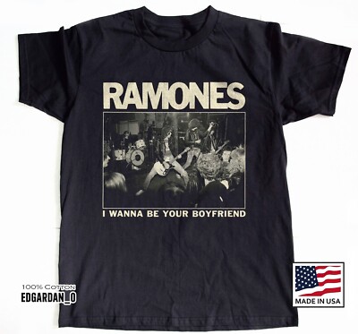 Ramones - I Wanna Be Your Boyfriend Album Black T-shirt Size S-5XL