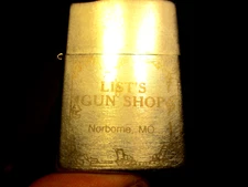 LIST'S GUN SHOP-NORBOME.MO BOARDERS ARE PISTOLS AROUND NAME HI-LITE LIGHTER