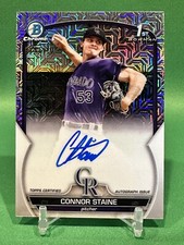 2023 BOWMAN CHROME 1ST HTA CHOICE MOJO CONNOR STAINE AUTO /150 ROCKIES SP