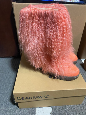 NEW BEARPAW Boetis ll Raspberry Real Lamb Fur Wool Lined Boots Womens ...
