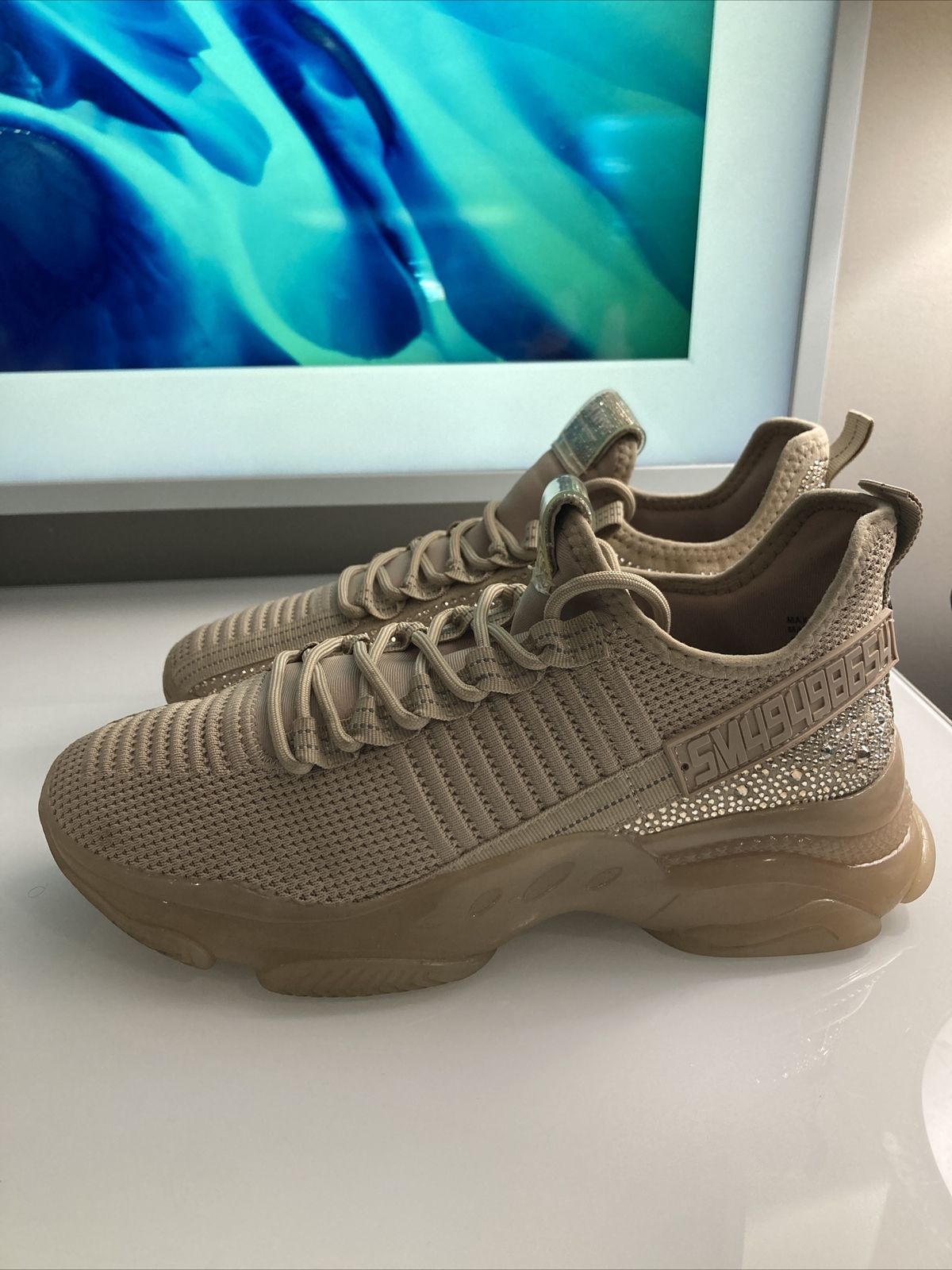 Steve Madden Blush Maxima Sneakers Glitter Rhinestones/SM49498654  