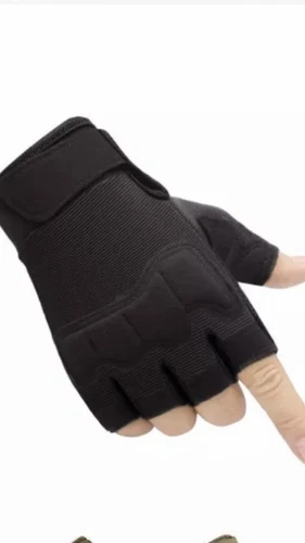 HYCOPROT Fingerless Tactical Gloves, Knuckle Protective Medium Black - New! - product listing photo