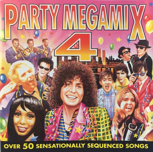 (110) "Party Megamix 4"- Rare Mixed/Sequenced 50 track UK CD 1996-Disco/Glam-New