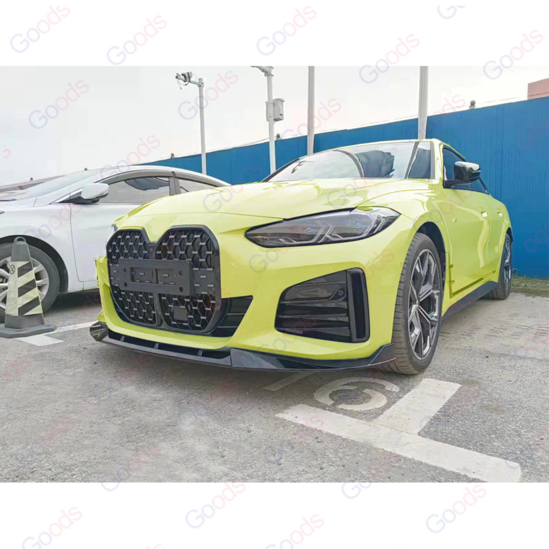 Fits BMW 2022-24 G26 430i M440i i4 Gran Coupe CS Style Front Lip Gloss Black