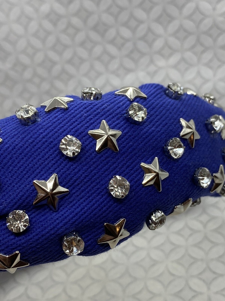 Lele Sadoughi Crystal Star Woven Knotted Headband Cowboy  display picture 2