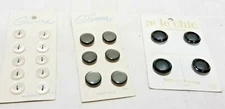 Three Vintage Unused NOS BUTTON CARDS Black & White LE CHIC Glamour