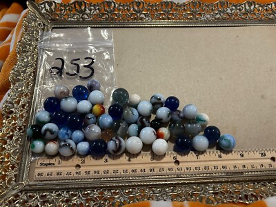 Vintage Marbles Lot Of  50 Different Sizes Unique Lot 253
