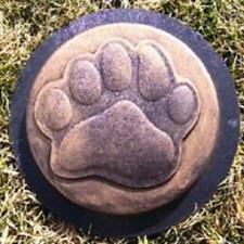 Molde de piedra de paso de pata de oso hormigón yeso molde de impresión de oso 12" x 1,5" de espesor