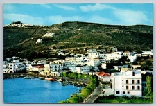 Postcard B 364, Patmos Greece, Great harbor & city with numerous boats
