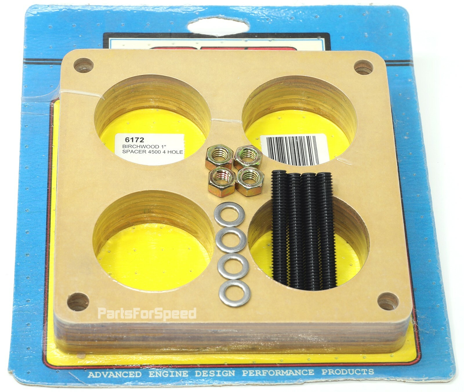 1" 4 Hole Wood Spacer Insulator with Stud Kit Holley 4500 Dominator