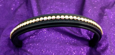 Super Glazed Diamond Stone Bling padded Browband in  Rainbow Color Custom Made