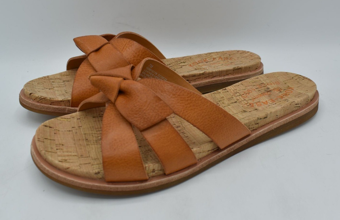 APL Sandali da donna Kork Ease taglia 10 Brigit arancione chiaro pieno fiore slip on in pelle