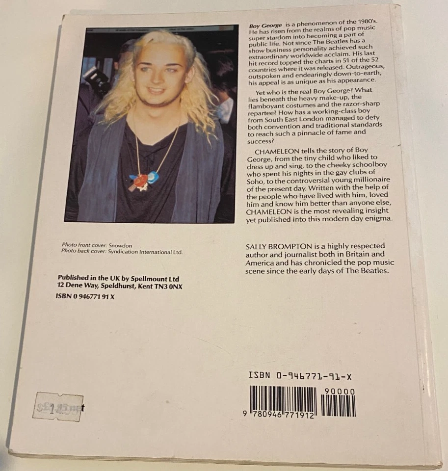 BOY GEORGE *RARE HARD BOOK ' CHAMELEON The Boy George Story '  1984 VGC+ - Image 3 of 4