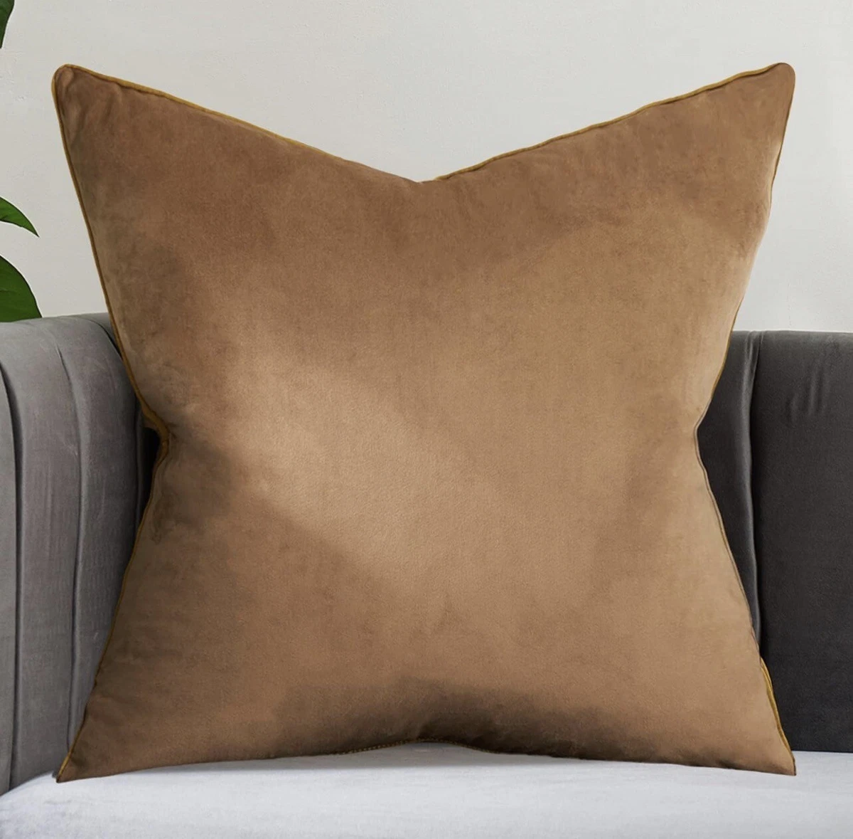 Avigers 18 X 18 Inches Brown Solid Cushion Case. No Pillow