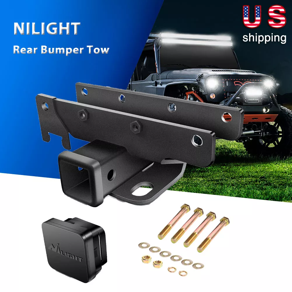 2 Inch Rear Bumper Tow Trailer Hitch Receiver Kit for Jeep Wrangler JL JLU  18-21