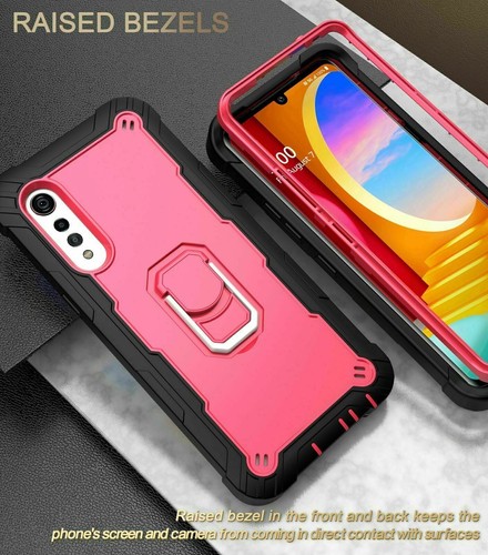 Funda protectora de lujo de silicona para LG de terciopelo a prueba de golpes con soporte híbrido para PC - Imagen 30 de 81