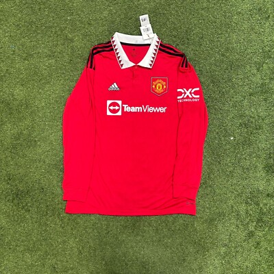 adidas Manchester United Home Men's Long Sleeve Jersey 22/23 | eBay