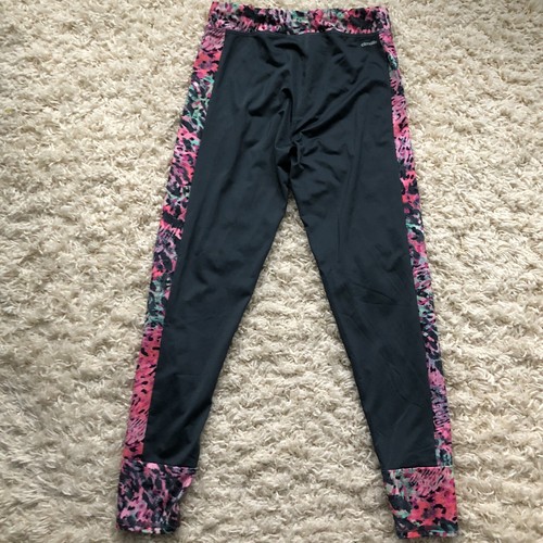 Adidas Girls Gray Leggings Pink Multi Colored Side Size S Climalite - 14 - Picture 9 of 12