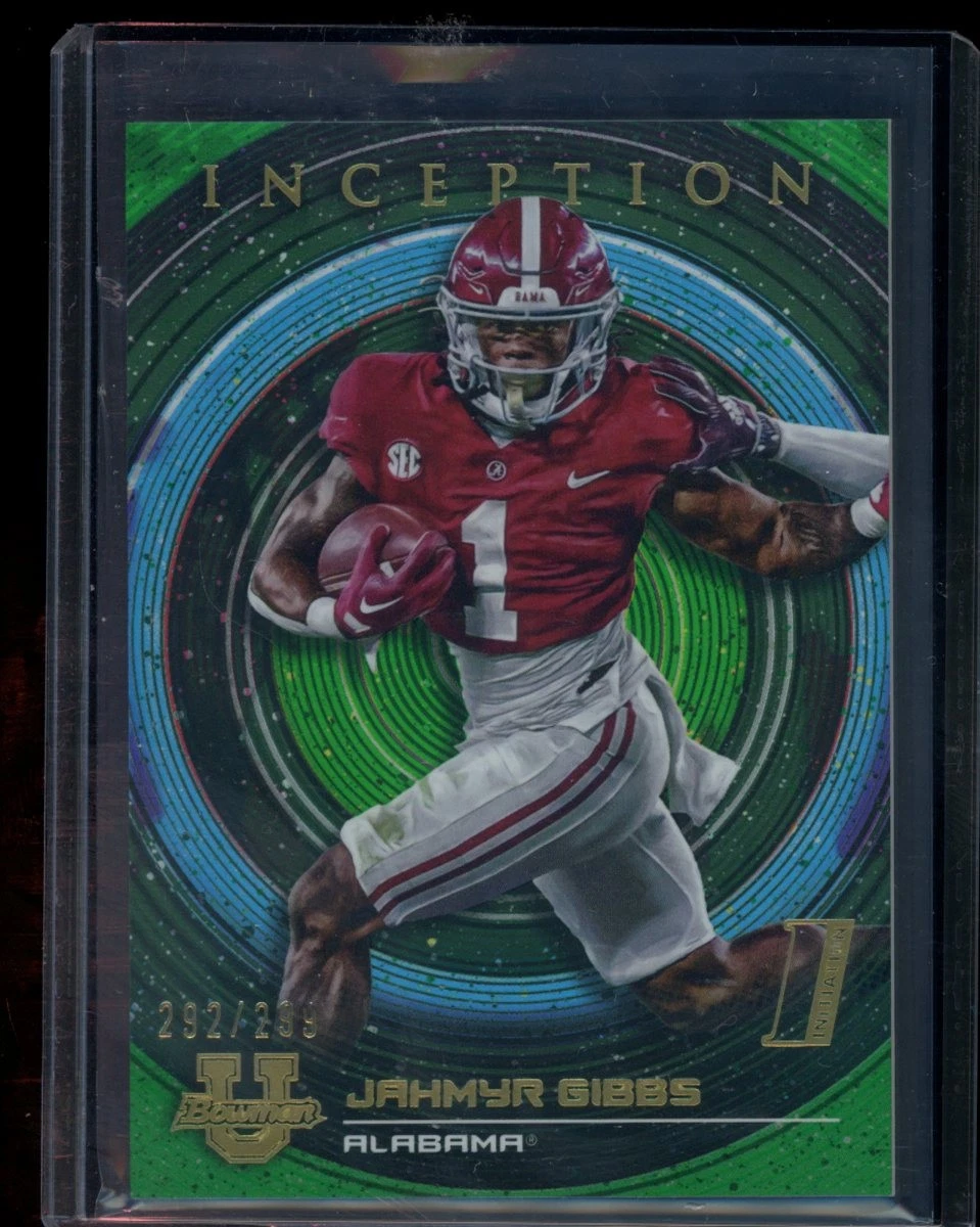 Jahmyr Gibbs 2022-23 Bowman University Inception #7 Green Foil /299