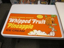 Baskin Robbins ice cream 1983 WHIPPED FRUIT PINEAPPLE store sign poster unicycle